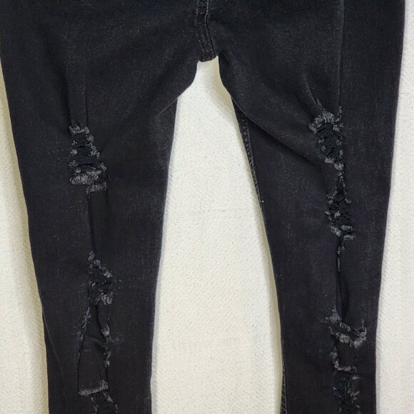 Dollhouse You Are Beautiful Black Destructed Cotton Poly Span Skinny Jeans 11/12 - Picture 12 of 16